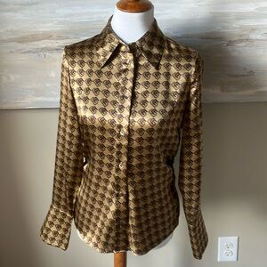 Banana Republic Gold and Black Blouse